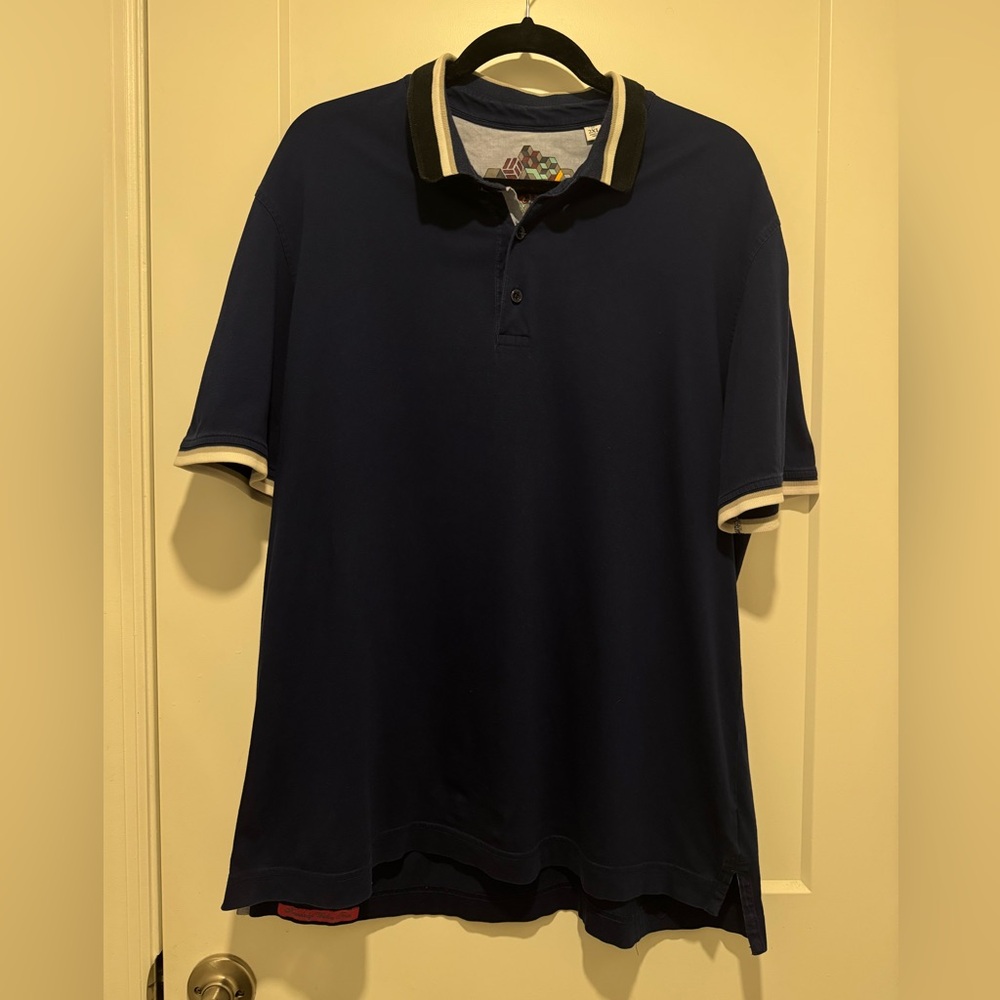 Robert Graham Navy Polo Shirt 2XL XXL